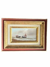 HUILE SUR TOILE MARINE  «  NIEUPORT » PAR PIERRE GAUTIEZ École De Rouen