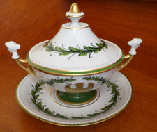 Confiturier drageoir en porcelaine de Limoges Aigle Royal Napoléon doré or