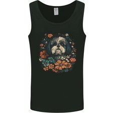 Un Gilet Sans Manches Pour Homme Avec Des Fleurs De Shih Tzu