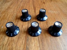 knob bouton potard gradué pour ampli fender , pedale ou autre ..LOT DE 5