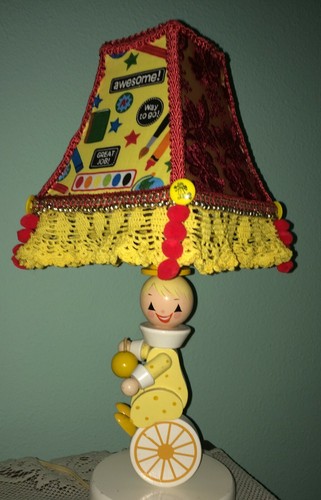 Vintage wood nursery lamp - nursery,