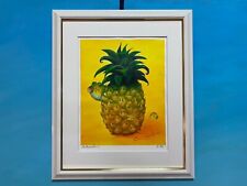 Tableau sur toile d'ananas imprimé art japonais cachant des poissons Okinawa ...