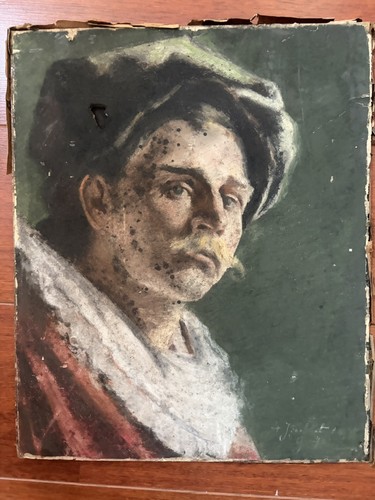 Pastel ancien signé daté - pastel,
