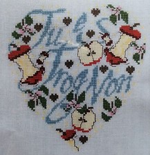 Kit Coeur trognon de pommes d'Isabelle Vautier (kit complet au point de croix)