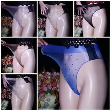 Femme à Pois Transparent Culotte Slip String sous-Vêtement Maille Sexy