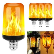 Ampoule LED E27 B22 Effet Flamme 4 Modes Déco Feu Jardin Maison 85-265V