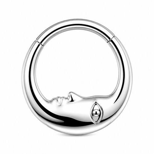 Bague nez septum - lune, mm