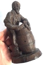 ANCIENNE STATUE EN RÉSINE LE TONNELIER PAR R.BIDAL OLD RESIN STATUE THE COOPER