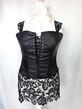 Corset bustier Gothique armature simili cuir Taille L FR42 US10 UK14 EUR40