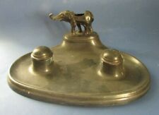 ENCRIER double ANCIEN ELEPHANT EN etain pewter french inkwell ART DECO