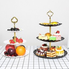 3Tier Présentoir Gâteau Thé Après-midi Mariage Plaques Anniversaire Fête Fruit