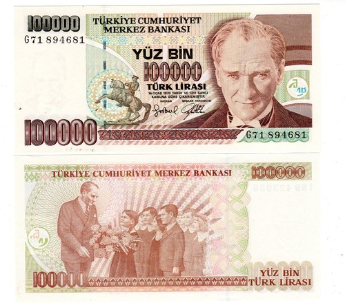 Turquie turkey billet 100000 - billet,