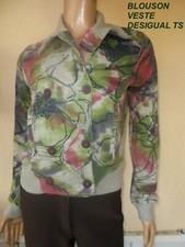 GILET VESTE BLOUSON DESIGUAL ORIGINAL GRIS & VERT T 36/38