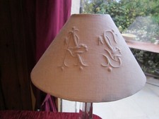 abat-jour tissu de lin brodé