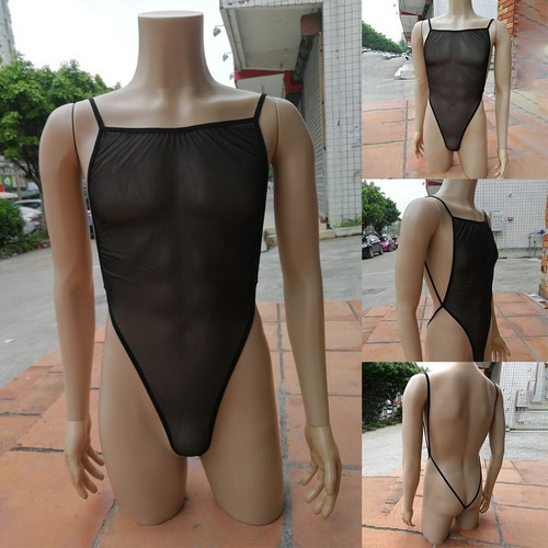 Body homme string noir doux
