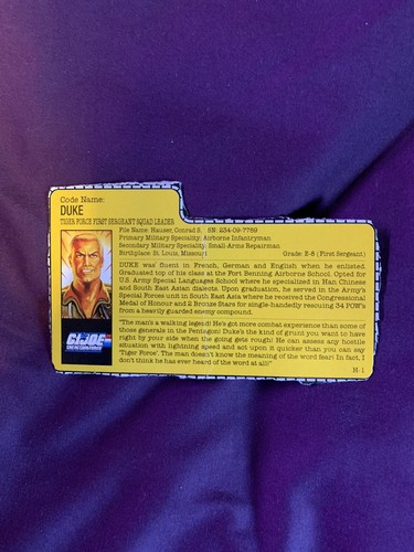 Carte profil joe duke - profil,