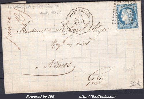 France 60a sur lettre - france,