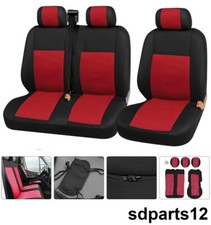 Housses de Siege Rouge Tissu Polyester 2+1 pour Camion Bus Citroen Jumper Jumpy