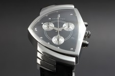 [ Boîte ] Montre HAMILTON Ventura H244121 Date Chronograph Qz cadran noir Swi...