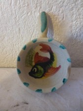 decoration casserole miniature poisson ceramique Vallauris vintage