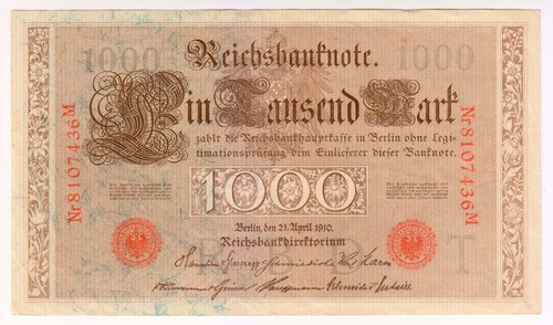1910 germany 1000 mark - germany,