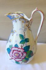 RARE SUPERBE BROC DE TOILETTE FAIENCE SARREGUEMINES CHINA POLYCHROME