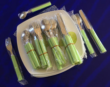 SERVICE DE TABLE PIC-NIC VINTAGE 30 PIÈCES GINKO BILOBA ANNÉES 2000 DINETTE