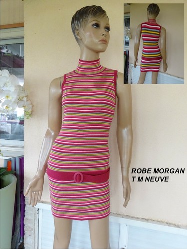 Robe morgan rayures - robe, rose