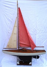Sloop Bermudien Breton Voilier Maquette Navigante Bateau Bassin 1930