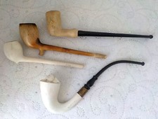 4 Pipes en plâtre anciennes 2 Gambier dont une neuve - G