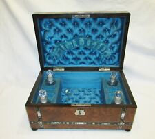 COFFRET DE VOYAGE NAPOLEON III 4 flacons parfum MARQUETERIE 19ème marquetry  box