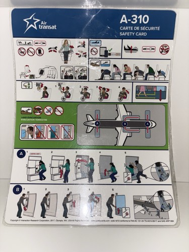 Air transat a310 safety card - air,