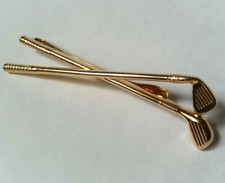 PINCE A CRAVATE vintage PLAQUE OR décor SPORT CLUBS DE GOLF