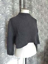 SEE U SOON Pull  Court cropped coton mélangé noir maille fantaisie  38 40 42 M L