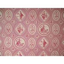 TOILE DE JOUY SCENES ANTIQUES COLORIS ROUGE