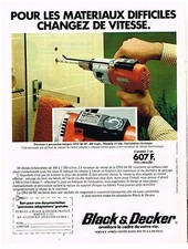 PUBLICITE ADVERTISING  054  1977  BLACK& DECKER   perceuse à percussion