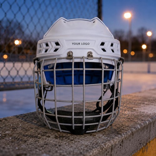 Casque hockey blanc - casque, de