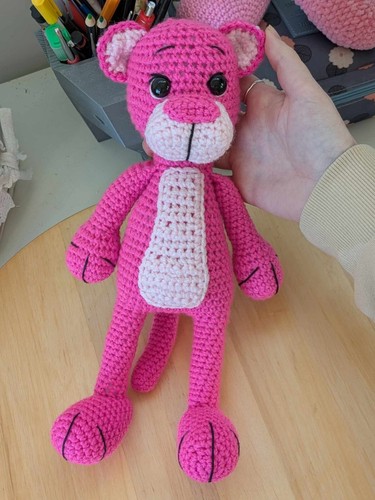 Panthère rose doudou - rose,, fait