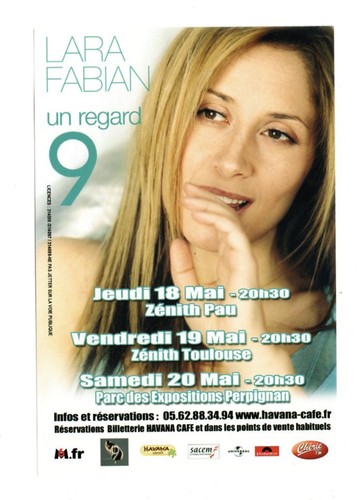 Lara fabian flyer - fabian, publicitaire