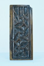 Ancien  panneaux gothique en bois sculpté haute époque chêne médiéval Normandie
