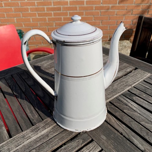 Cafetiere emaillée blanche - , et