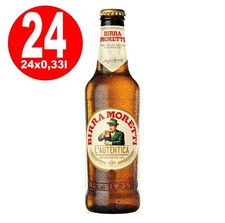 24 X Birra Moretti L'Autentica 4,6 % Vol. Carton Bouteille 0,33L Réutilisable