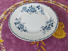 Plat Rond Plat Terre de Fer Saint Amand Hamage Modèle Acacia Floral Bleu 29,5cm
