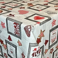Jacquard Noël Nappe Coton Revêtu Encadré AURE 60502