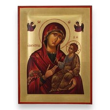 Icône Vierge Marie Hodegetria - icône byzantine grecque orthodoxe faite à la ...