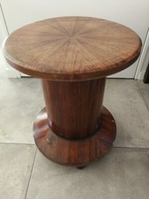 Bar en bois palissandre vintage rond années 80 (avec pieds en bois)