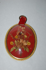 Ancien cadre verre bombé , fleurs séchées 13.3 / 10.7 cm