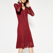 ROBE DENTELLE ROUGE BORDEAUX