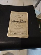 vintage  instructions pour entretien des tracteur Massey Harris 101 junior 102