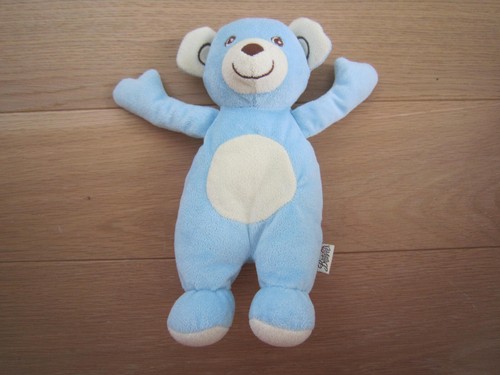 Doudou ours bleu blanc - ours,